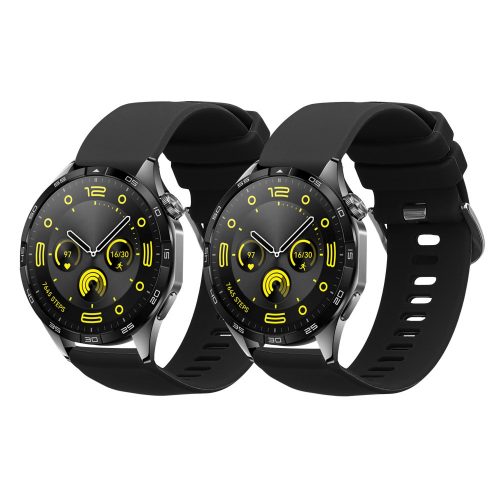 Комплект от 2 каишки Kwmobile за Huawei Watch GT 4 (46 мм), черен, силикон, KWM0000254A002C