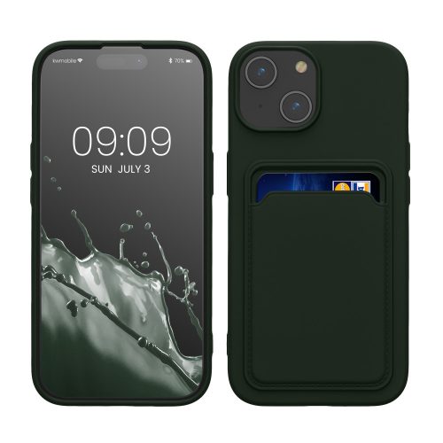 Калъф Kwmobile за Apple iPhone 15, тъмно зелен, силикон, KWM000020EM004C