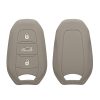 Капак за автомобилен ключ Kwmobile за Peugeot/Citroen 3 бутона - Smart Key, сив, силикон, KWM000008PD004C