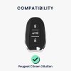 Капак за автомобилен ключ Kwmobile за Peugeot/Citroen 3 бутона - Smart Key, сив, силикон, KWM000008PD004C