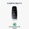 Капак за автомобилен ключ Kwmobile за Audi 3 бутона - Keyless Go, черен/златен, силикон, KWM0000256J001C