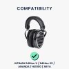 Комплект от 2 възглавнички за уши Kwmobile за HIFIMAN Edition X/Edition XS/ANANDA, черни, екологична кожа, KWM0000256M001C