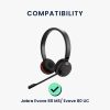 Комплект от 2 възглавнички за уши Kwmobile за Jabra Evove 80 MS/Evolve 80 UC, черни, еко кожа, KWM0000257N001C