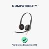 Комплект от 2 възглавнички за уши Kwmobile за Plantronics Blackwire 3220, черни, мемори пяна, KWM0000257Y001C