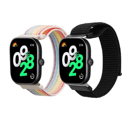 Комплект от 2 каишки Kwmobile за Xiaomi Redmi Watch 4 / Band 8 Pro, черен/многоцветен, найлон, KWM000025BE001C