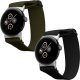 Комплект от 2 каишки Kwmobile за Google Pixel Watch 2/Pixel Watch, черен/тъмно зелен, найлон, KWM000025BF003C