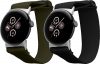 Комплект от 2 каишки Kwmobile за Google Pixel Watch 2/Pixel Watch, черен/тъмно зелен, найлон, KWM000025BF003C