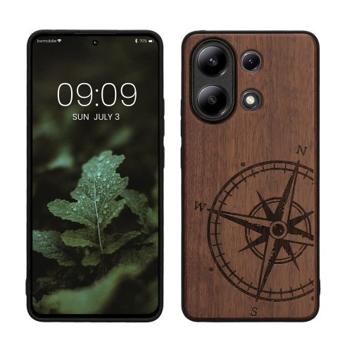 Калъф Kwmobile за Xiaomi Redmi Note 13, кафяв, дърво, KWM000020MZ001C