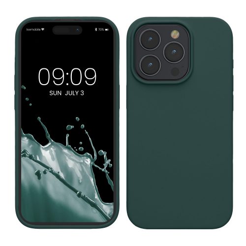 Калъф Kwmobile за Apple iPhone 15 Pro, тъмно зелен, силикон, KWM000020CC021C