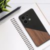 Калъф Kwmobile за Xiaomi Redmi Note 13, кафяв/черен, дърво, KWM000020NJ001C