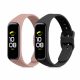 Комплект 2 каишки за Samsung Galaxy Fit 2, Kwmobile, черен/розов, силикон, 53962.10