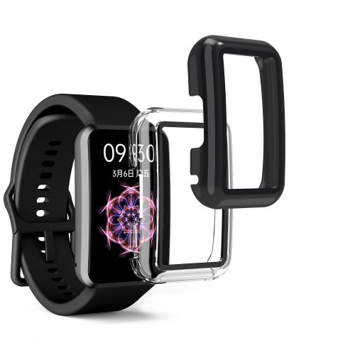 Комплект от 2 калъфа Kwmobile за OPPO Watch Free, пластмасови, черни/прозрачни, 59315.01