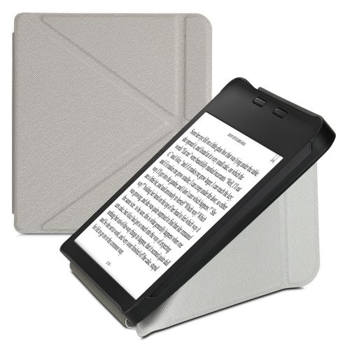 калъф kwmobile за Kobo Libra 2, Екологична кожа, Сив, 56576.35