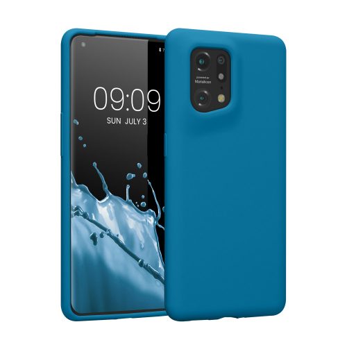 Калъф Kwmobile за OPPO Find X5, силиконов, син, 57629.224