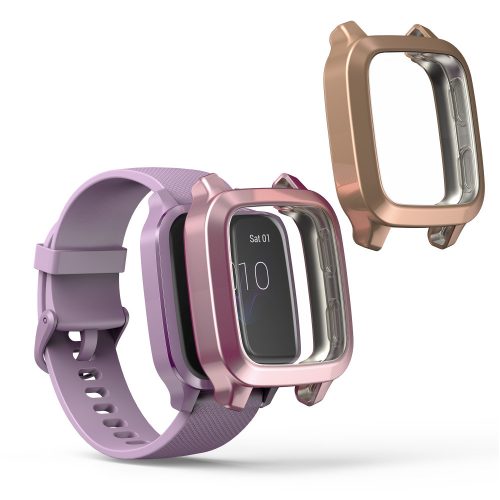 Комплект от 2 калъфа за Garmin Venu Sq/Venu Sq Music, Kwmobile, розов/розов, силикон, 57775.06