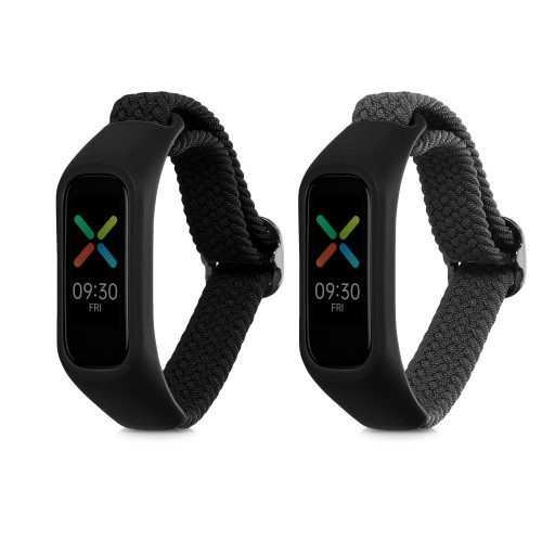 Комплект от 2 каишки за Oppo Band Sport, Kwmobile, черен/сив, найлон, 59521.02