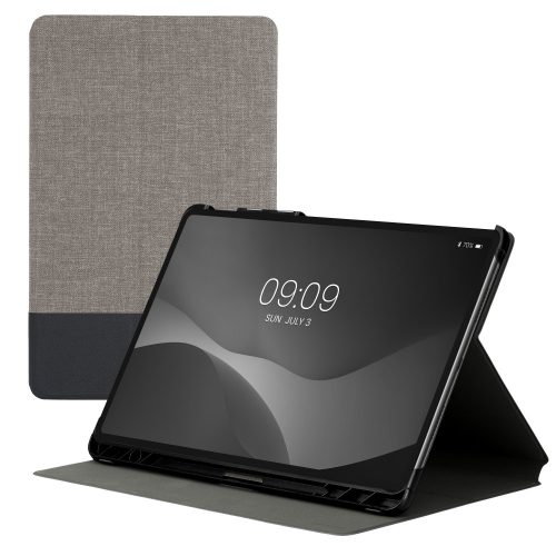 Капак книжка kwmobile за Huawei MatePad Pro 12.6", текстилен, сив/черен, 55706.22