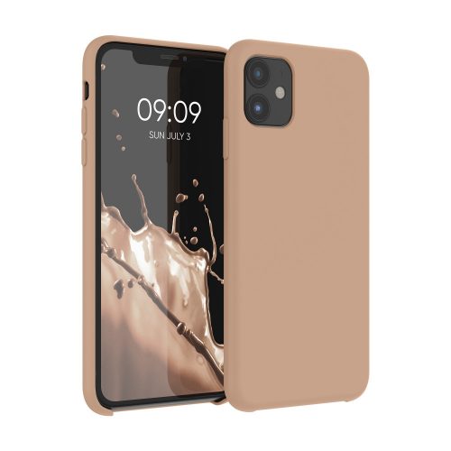 калъф kwmobile за Apple iPhone 11, силиконов, кафяв, 49724.246