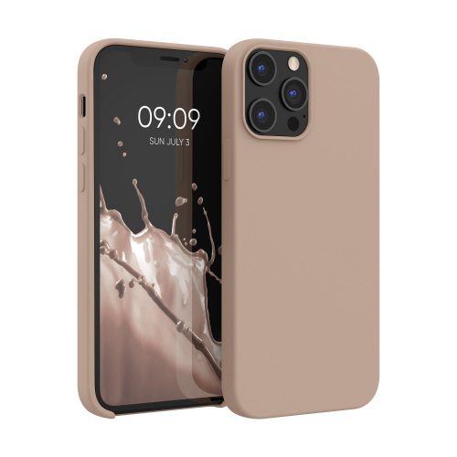 калъф kwmobile за Apple iPhone 12 Pro Max, силиконов, кафяв, 52644.246