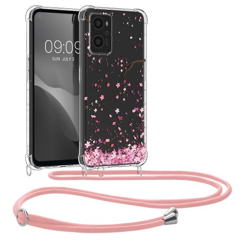 Броня kwmobile за OPPO A76, силикон, прозрачен/розов, 60042.01