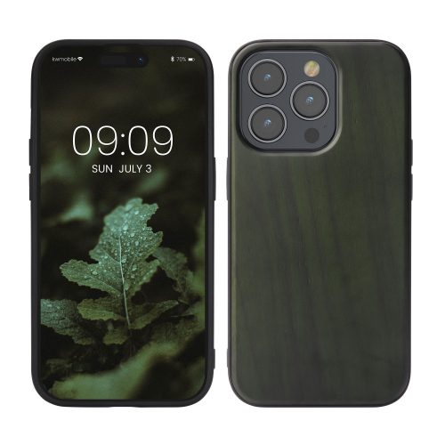 калъф kwmobile за Apple iPhone 14 Pro, Wood, Green, 59122.80