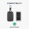 kwmobile Капак за автомобилен ключ за Renault/Dacia 4 бутона - Keyless Go, естествена кожа, сив, 54669.08