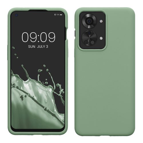 калъф kwmobile за OnePlus Nord 2T, силиконов, зелен, 58764.243